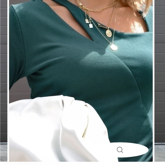 Chrysanthemum CUTOUT MIDI DRESS - HUNTER GREEN from Vici XS - Picture 5 of 6